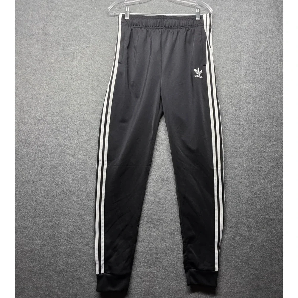 Vintage adidas Track Pants Youth XL 15-16 Black 3-Stripes